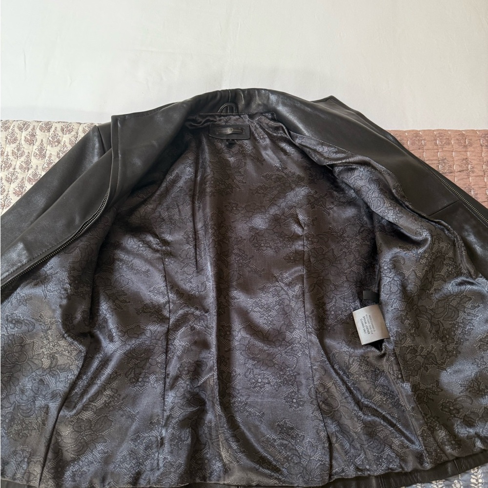 Black Genuine Leather Jacket - Picture 4 of 9